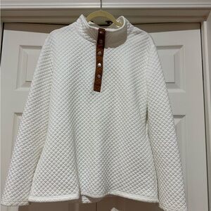 Women's White Quilted Sweater